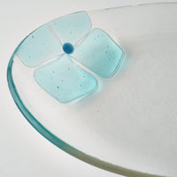 ガラス作家 佐々木翔子 オーバル大 ライトブルー×クリア×ライトグレー