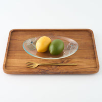 ガラス作家 佐々木翔子 オーバル大 ライトブルー×クリア×ライトグレー