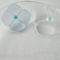 ガラス作家 佐々木翔子 オーバル大 ライトブルー×クリア×ライトグレー