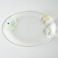 ガラス作家 佐々木翔子 オーバル大 ライトグリーン×ライトイエロー×クリア ガラス作家 佐々木翔子 ガラスもの