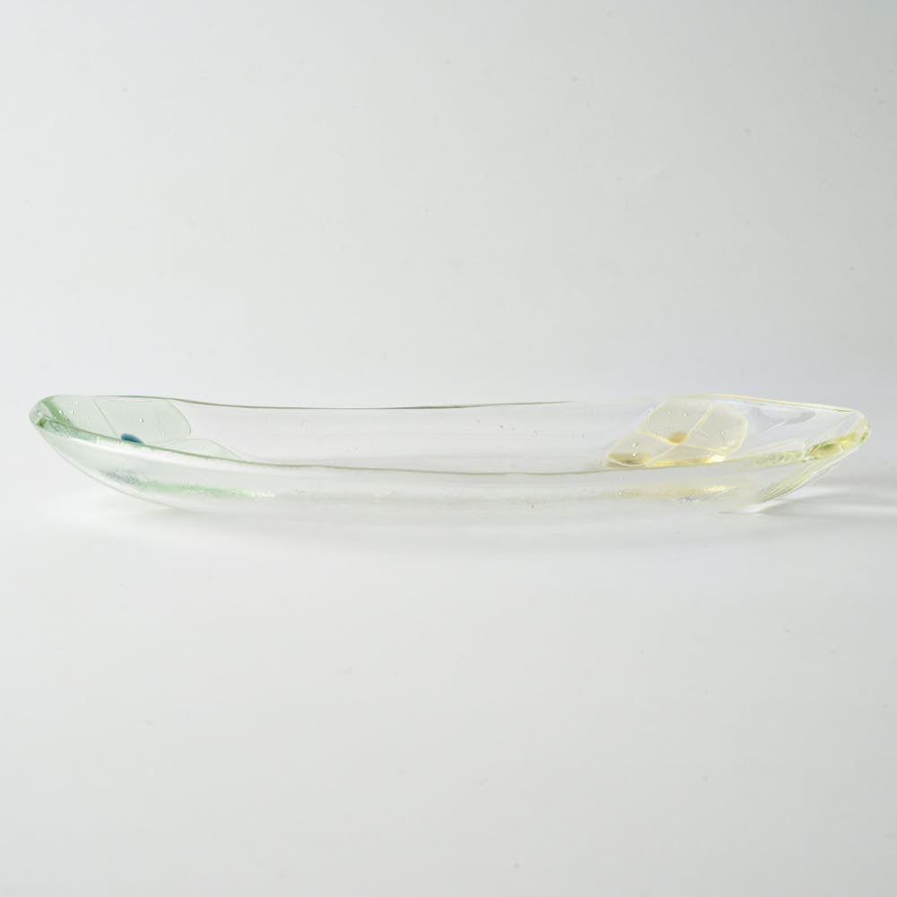 ガラス作家 佐々木翔子 オーバル大 ライトグリーン×ライトイエロー×クリア ガラス作家 佐々木翔子 ガラスもの