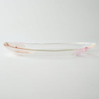 ガラス作家 佐々木翔子 オーバル大 ライトオレンジ×ライトピンク×クリア