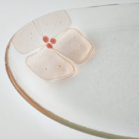 ガラス作家 佐々木翔子 オーバル大 ライトオレンジ×ライトピンク×クリア