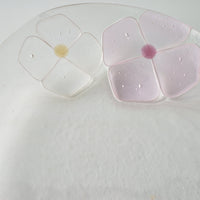 ガラス作家 佐々木翔子 オーバル大 ライトオレンジ×ライトピンク×クリア