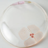 ガラス作家 佐々木翔子 オーバル大 ライトオレンジ×ライトピンク×クリア