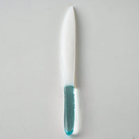 ガラス作家 佐々木翔子 硝子菓子切り ホワイト×ライトブルー ガラス作家 佐々木翔子 ガラスもの