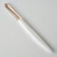 ガラス作家 佐々木翔子 硝子菓子切り ホワイト×ライトオレンジ