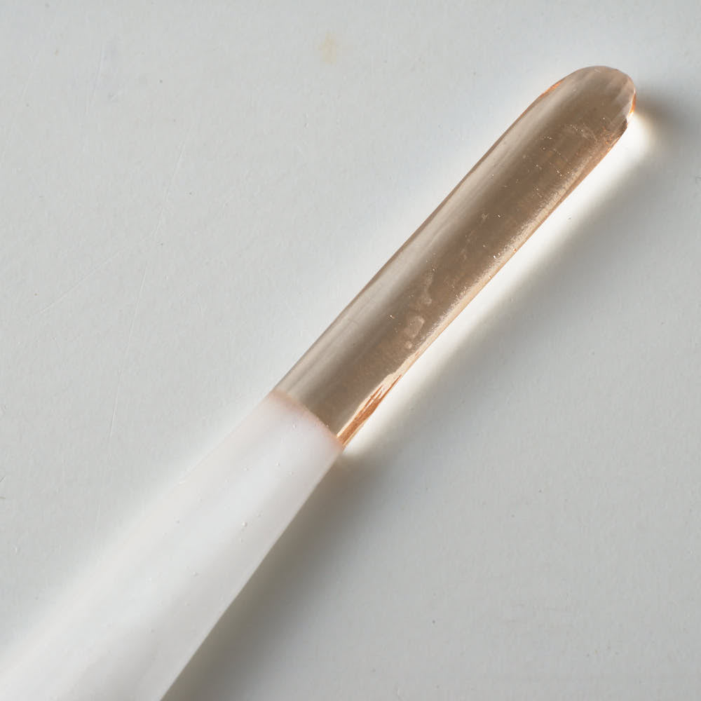 ガラス作家 佐々木翔子 硝子菓子切り ホワイト×ライトオレンジ