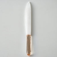 ガラス作家 佐々木翔子 硝子菓子切り ホワイト×ライトオレンジ