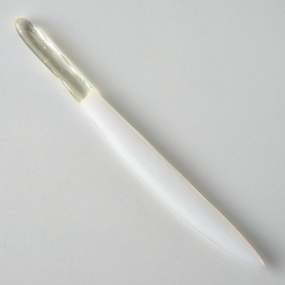 ガラス作家 佐々木翔子 硝子菓子切り ホワイト×ライトイエロー ガラス作家 佐々木翔子 ガラスもの