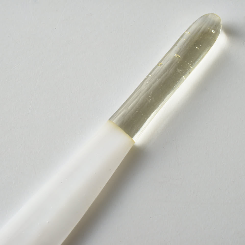 ガラス作家 佐々木翔子 硝子菓子切り ホワイト×ライトイエロー ガラス作家 佐々木翔子 ガラスもの