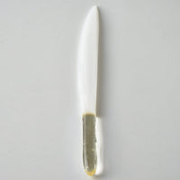 ガラス作家 佐々木翔子 硝子菓子切り ホワイト×ライトイエロー ガラス作家 佐々木翔子 ガラスもの