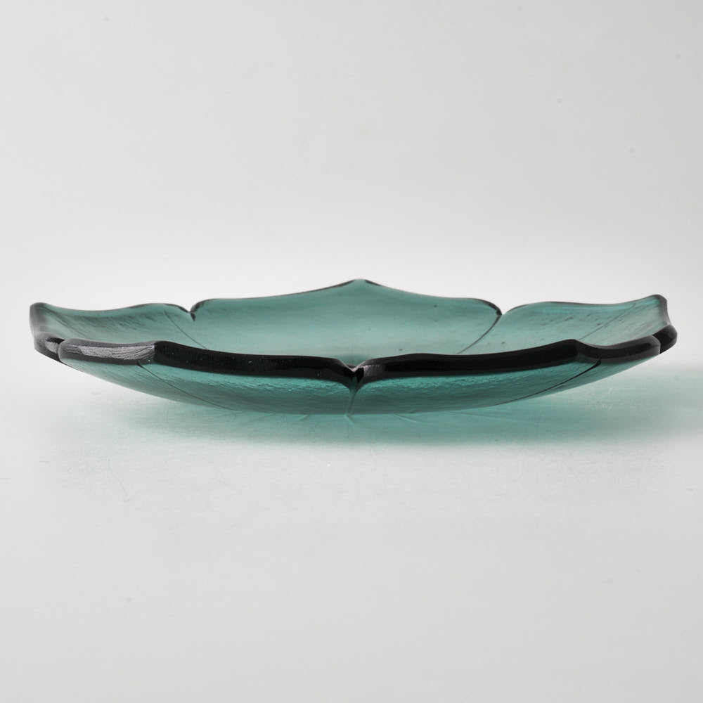 ガラス作家 佐々木翔子 花型小皿 グリーン(当ショップのみの限定色) ガラス作家 佐々木翔子 ガラスもの