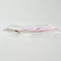 ガラス作家 佐々木翔子 角小皿 ライトピンク×クリア