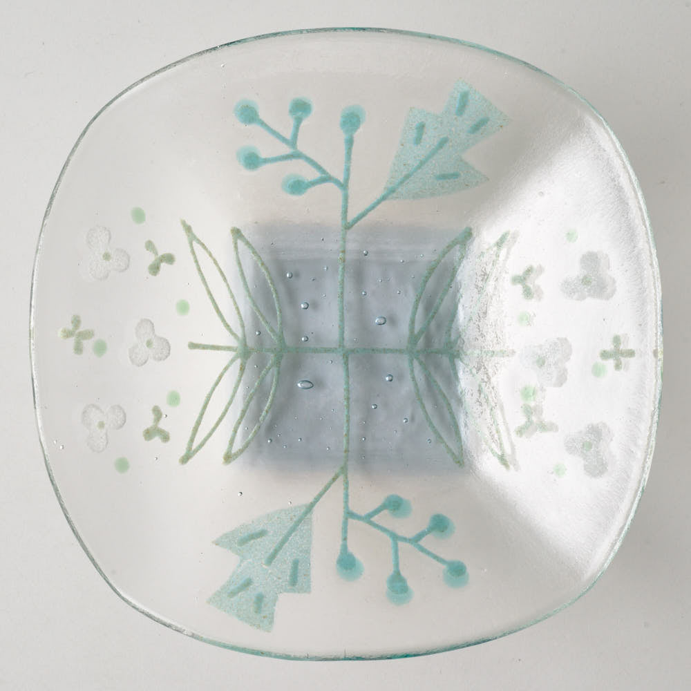 ガラス作家 沖知江子 植物紋 小鉢 ガラス作家 沖知江子 ガラスもの