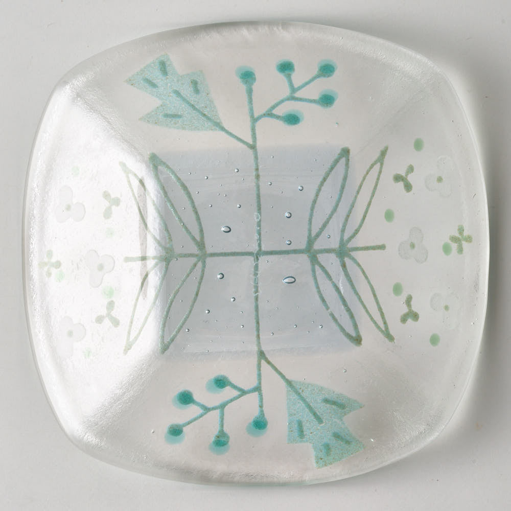 ガラス作家 沖知江子 植物紋 小鉢 ガラス作家 沖知江子 ガラスもの