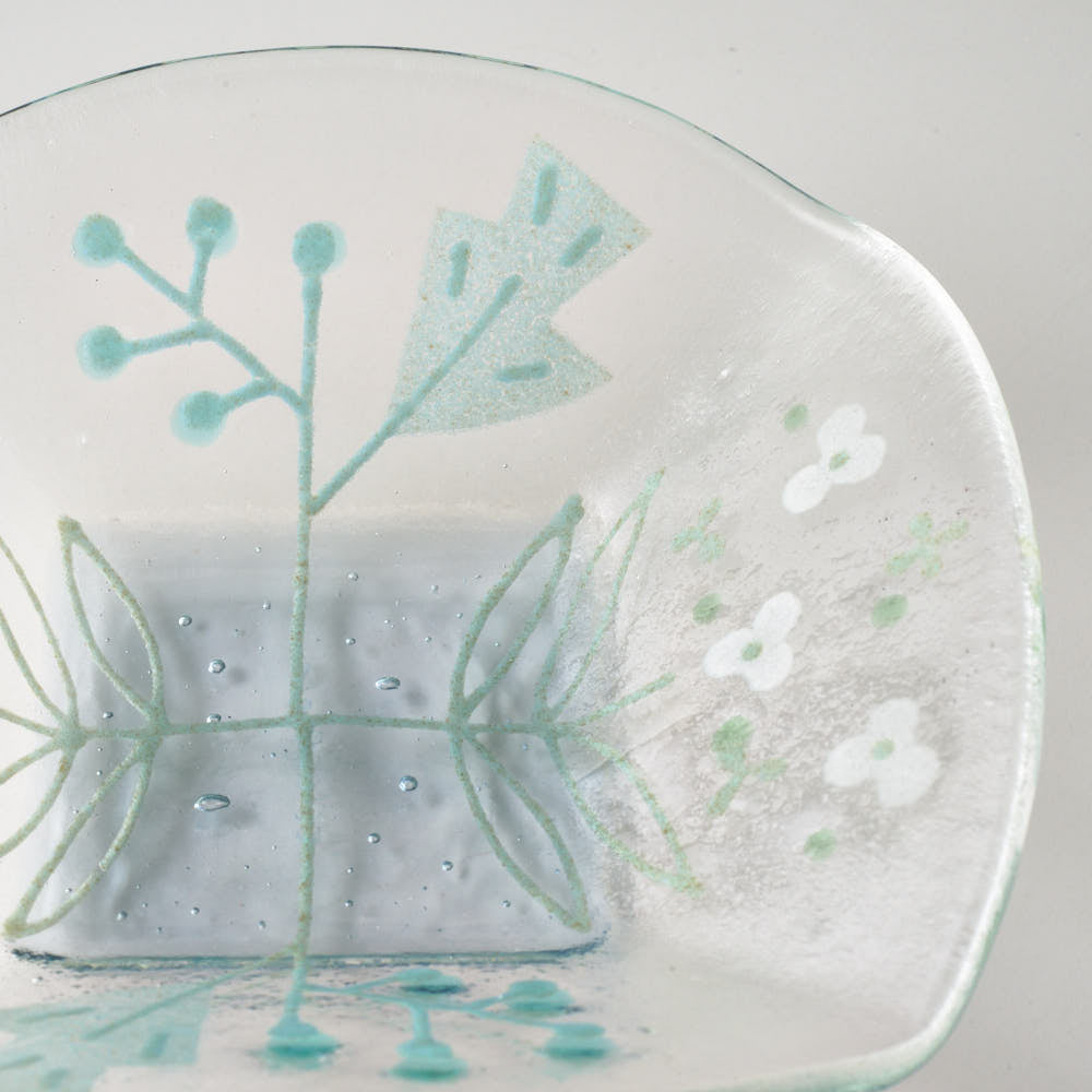 ガラス作家 沖知江子 植物紋 小鉢 ガラス作家 沖知江子 ガラスもの