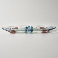 ガラス作家 沖知江子 植物紋 ケーキプレート ガラス作家 沖知江子 ガラスもの