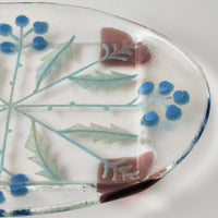 ガラス作家 沖知江子 植物紋 ケーキプレート ガラス作家 沖知江子 ガラスもの