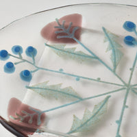 ガラス作家 沖知江子 植物紋 ケーキプレート ガラス作家 沖知江子 ガラスもの