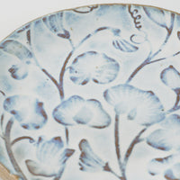 作家 タカハラユカ 押花豆皿 white blue 作家 タカハラユカ 陶磁器作家もの