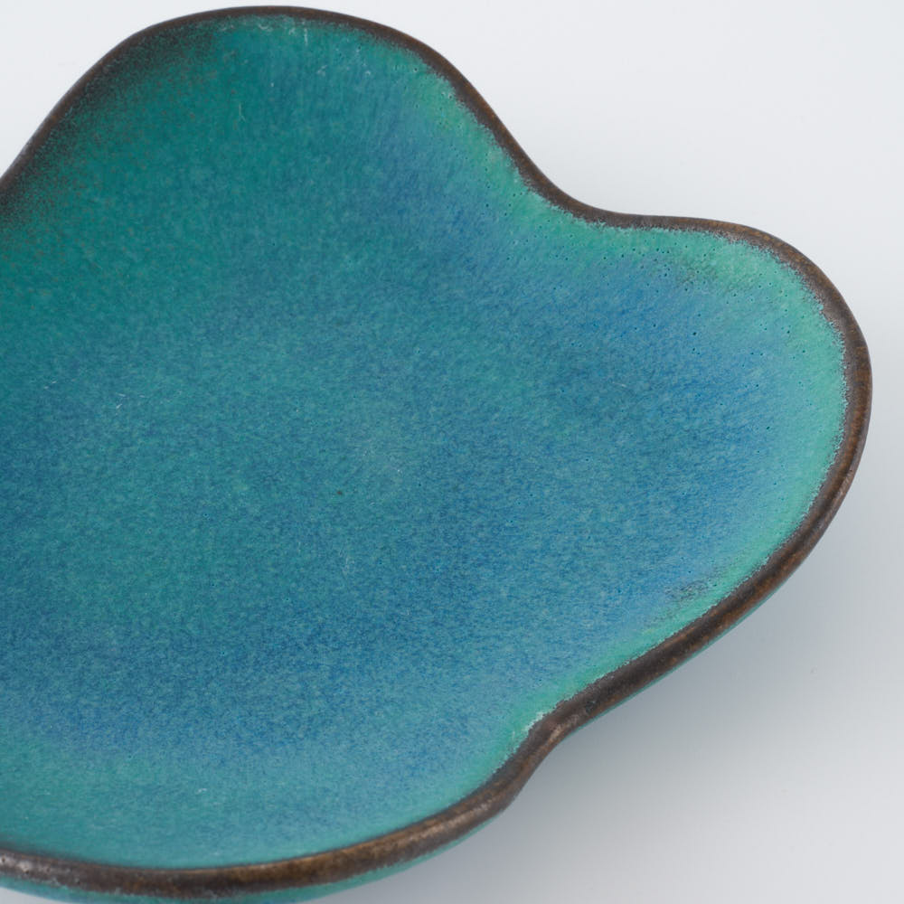 益子焼 わかさま陶芸 シャビーターコイズ 花皿 益子焼 わかさま陶芸 益子焼