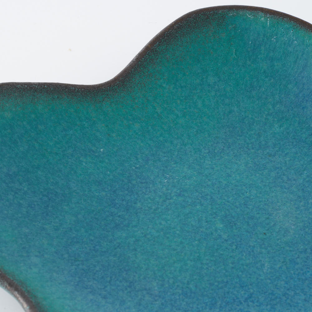 益子焼 わかさま陶芸 シャビーターコイズ 花皿 益子焼 わかさま陶芸 益子焼