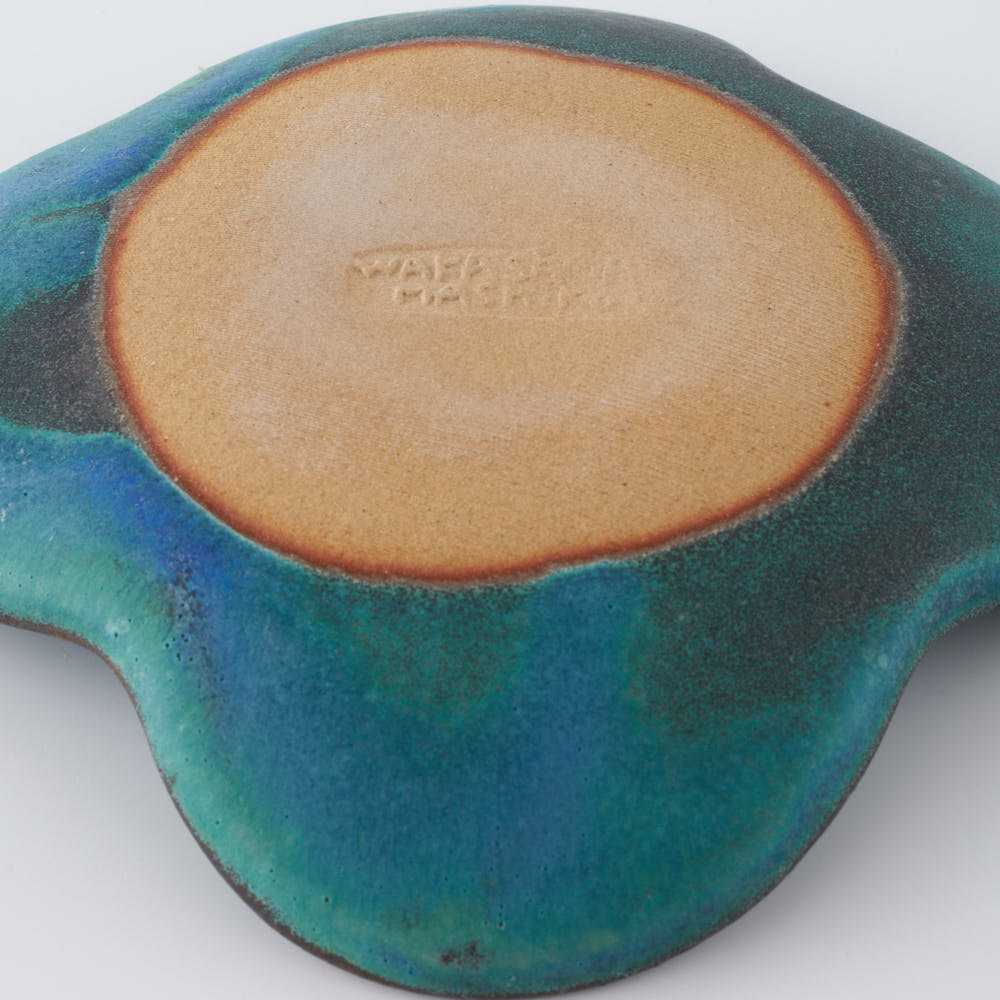 益子焼 わかさま陶芸 シャビーターコイズ 花皿 益子焼 わかさま陶芸 益子焼
