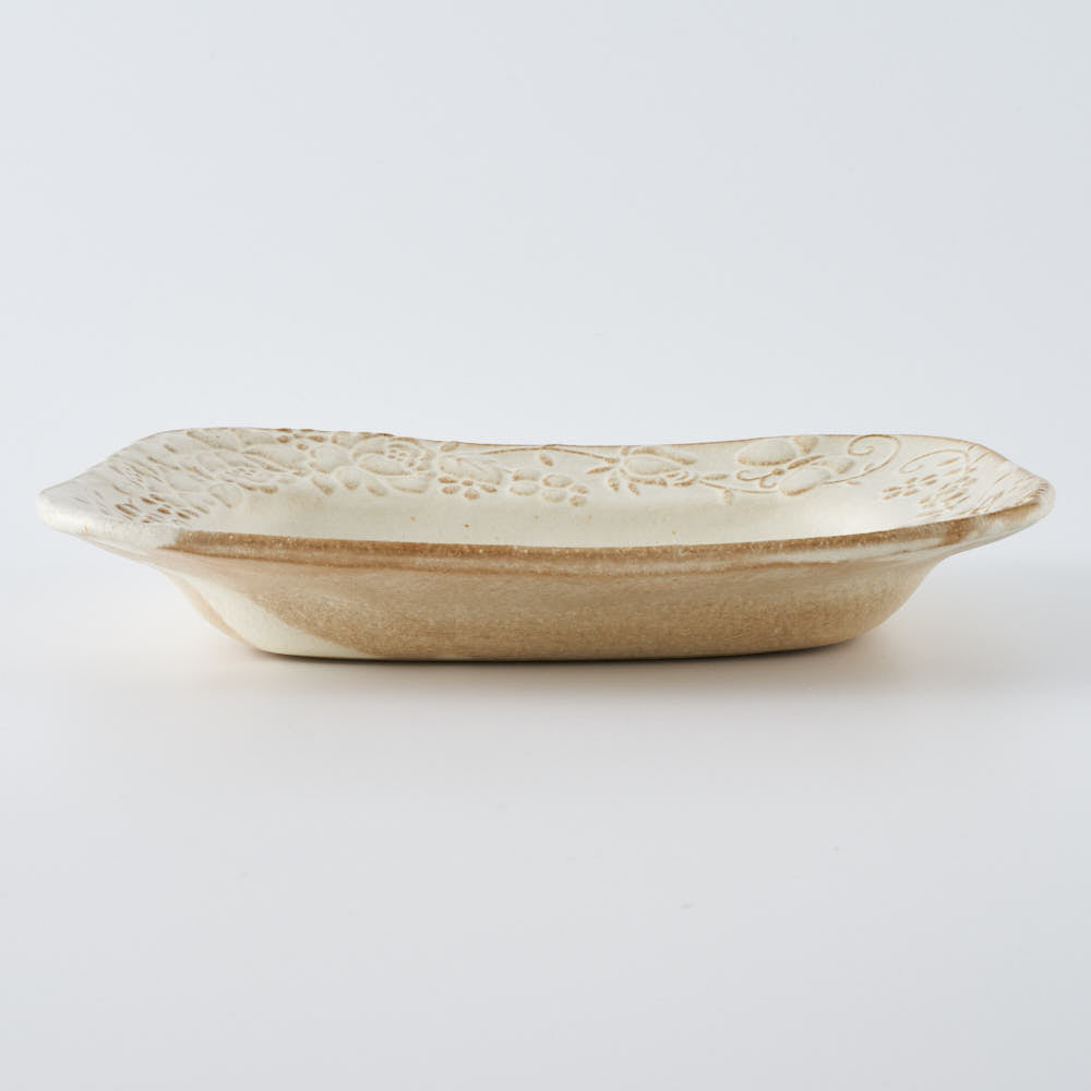 益子焼 わかさま陶芸 ガーデンスクエアプレート kinari ¥2,750