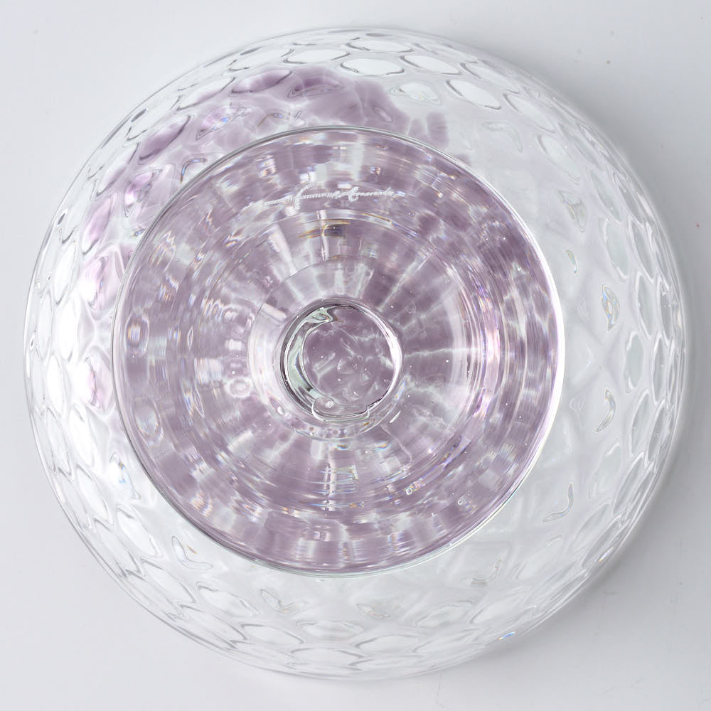 ななこ文様NT コンポート アメジスト ガラス作家 坂田裕昭 ガラスもの