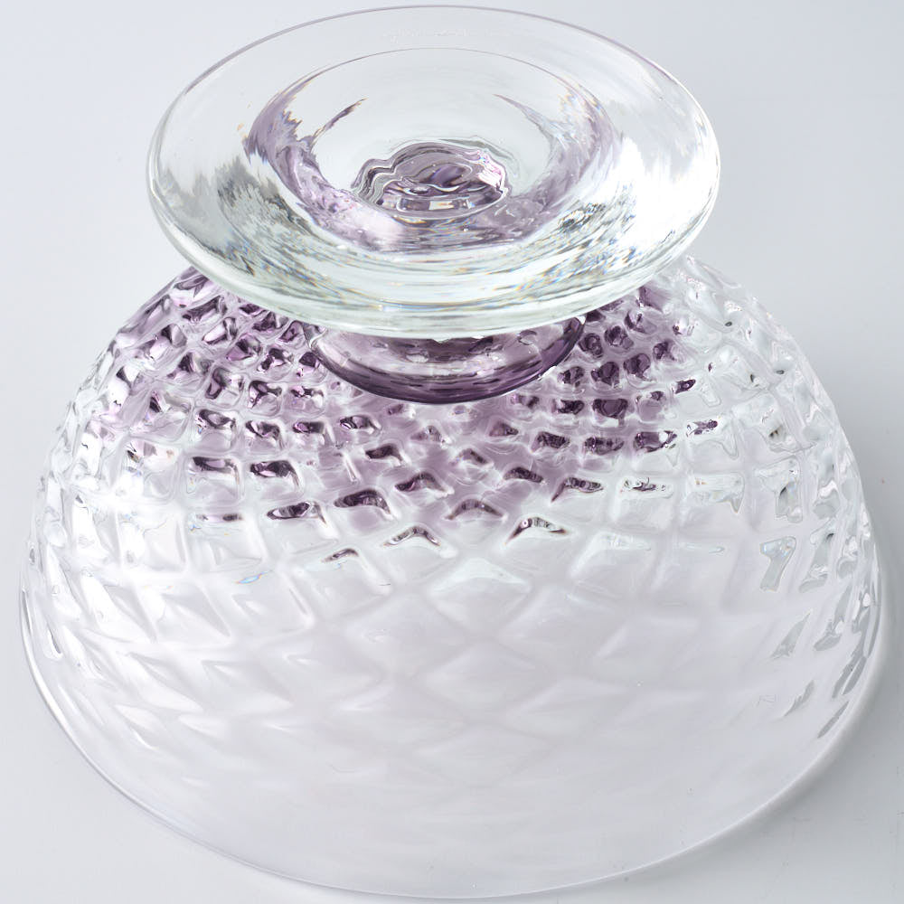 ななこ文様NT コンポート アメジスト ガラス作家 坂田裕昭 ガラスもの