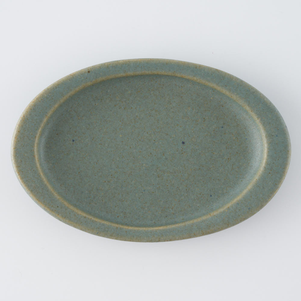 作家 古川まみ オーバル皿S モスグリーン
