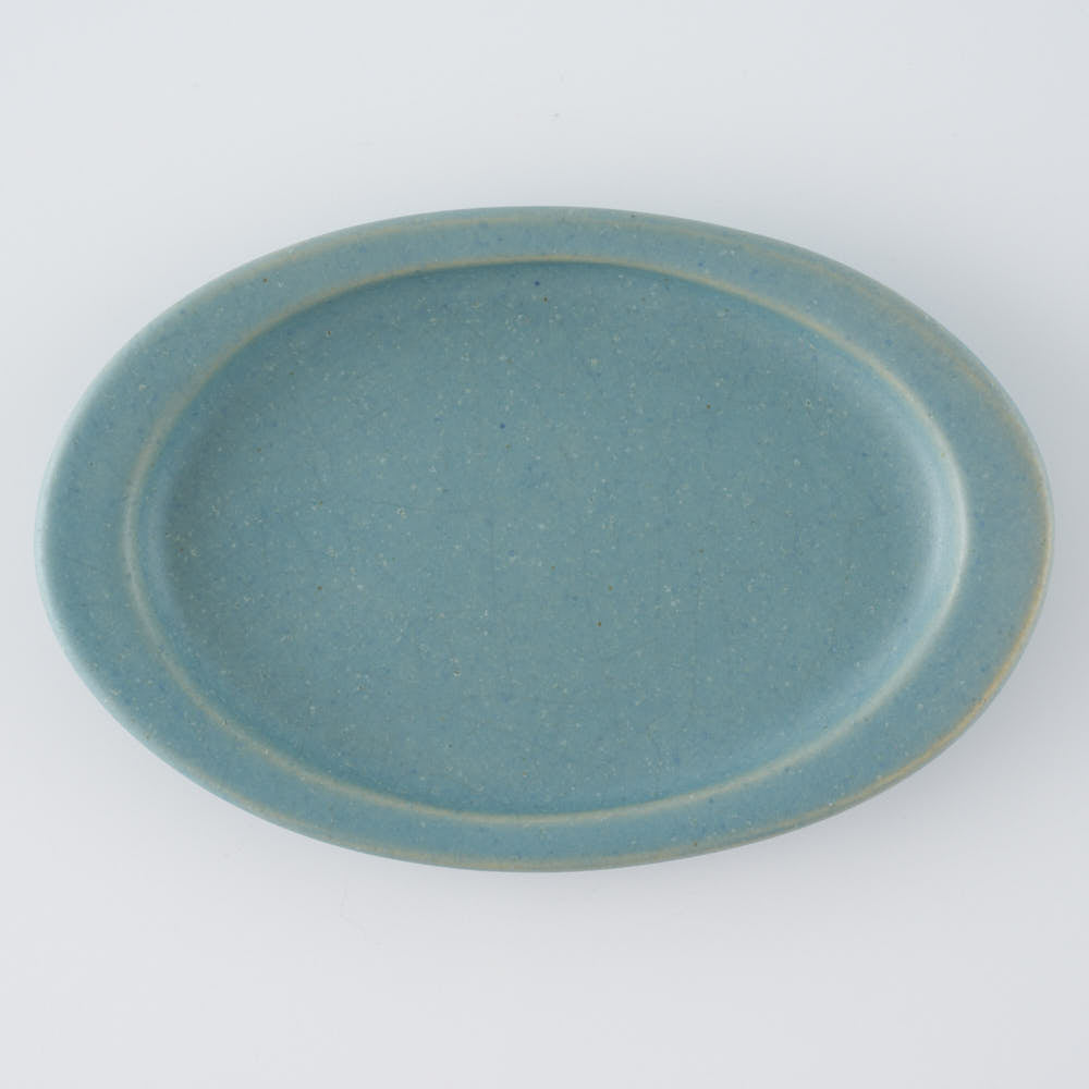 作家 古川まみ オーバル皿S ピーコックブルー ¥1,650 大人の焼き物