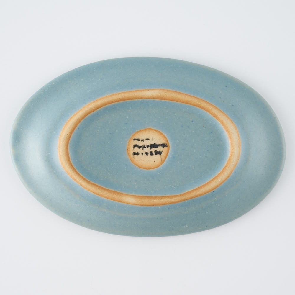 作家 古川まみ オーバル皿S ピーコックブルー 作家 古川まみ 陶磁器作家もの