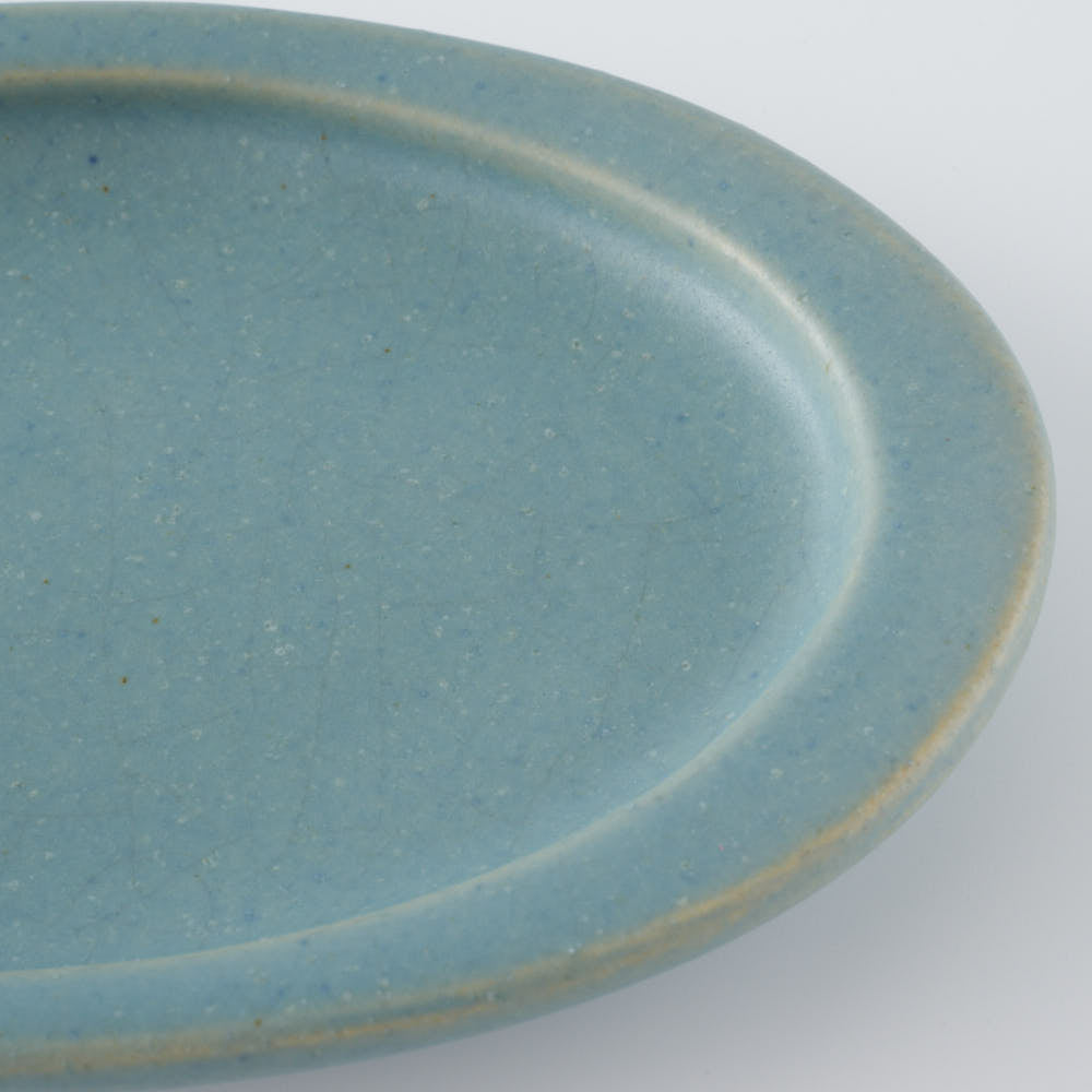 作家 古川まみ オーバル皿S ピーコックブルー 作家 古川まみ 陶磁器作家もの