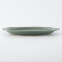 作家 古川まみ オーバル皿L モスグリーン 作家 古川まみ 陶磁器作家もの