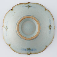 砥部焼 陶房遊 輪花平鉢(小) 錆青