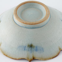 砥部焼 陶房遊 輪花平鉢(小) 錆青