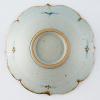 砥部焼 陶房遊 輪花平鉢(大) 錆青