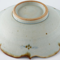 砥部焼 陶房遊 輪花平鉢(大) 錆青