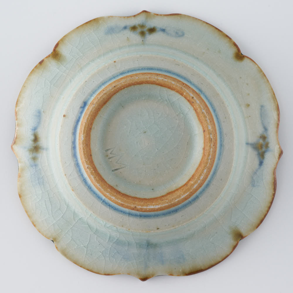 砥部焼 陶房遊 輪花しのぎ深鉢(豆) 錆青 砥部焼 陶房遊 砥部焼