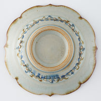 砥部焼 陶房遊 輪花しのぎ深鉢(小) 錆青