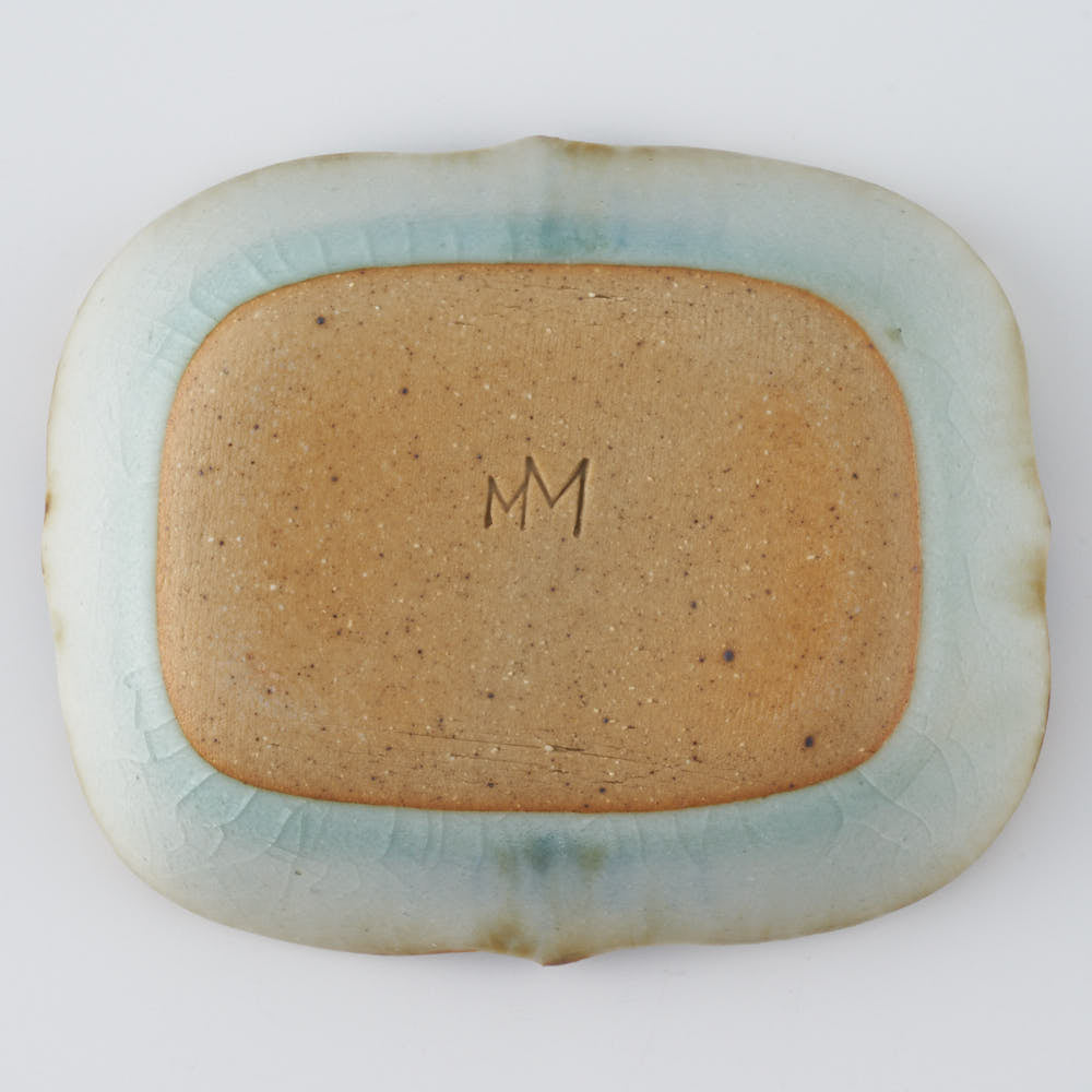 砥部焼 陶房遊 輪花長方鉢(豆)錆青 砥部焼 陶房遊 砥部焼