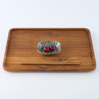 砥部焼 陶房遊 輪花長方鉢(豆)錆青 砥部焼 陶房遊 砥部焼