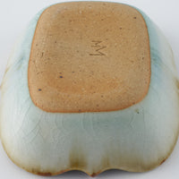 砥部焼 陶房遊 輪花長方鉢(豆)錆青 砥部焼 陶房遊 砥部焼