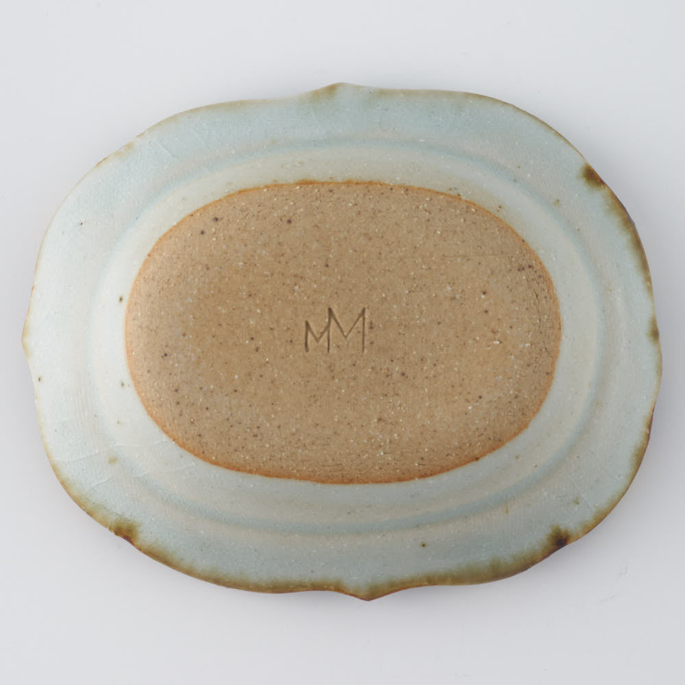 砥部焼 陶房遊 輪花楕円鉢(豆) 錆青 砥部焼 陶房遊 砥部焼