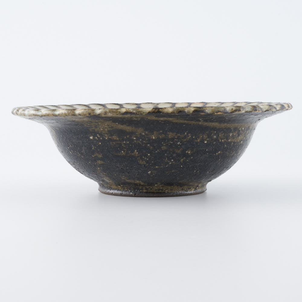 作家 薮本寛之 鱗鉢 白黒 5寸