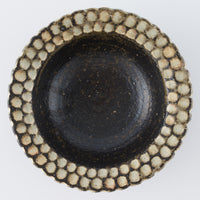 作家 薮本寛之 鱗鉢 白黒 5寸