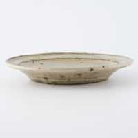 作家 中村哲雄 薄灰 リム平皿(17cm)