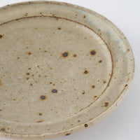 作家 中村哲雄 薄灰 リム平皿(17cm)